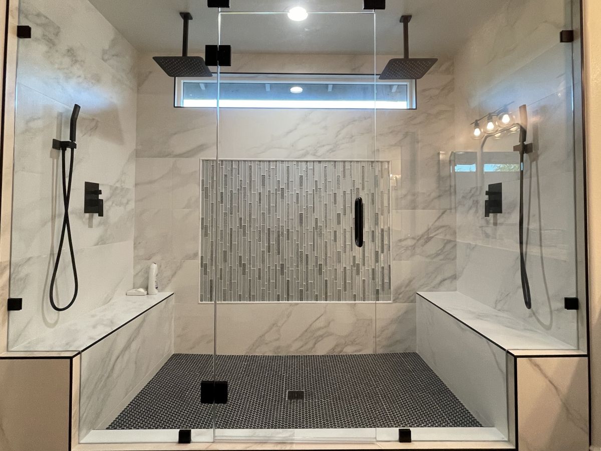 New bathroom with a large shower