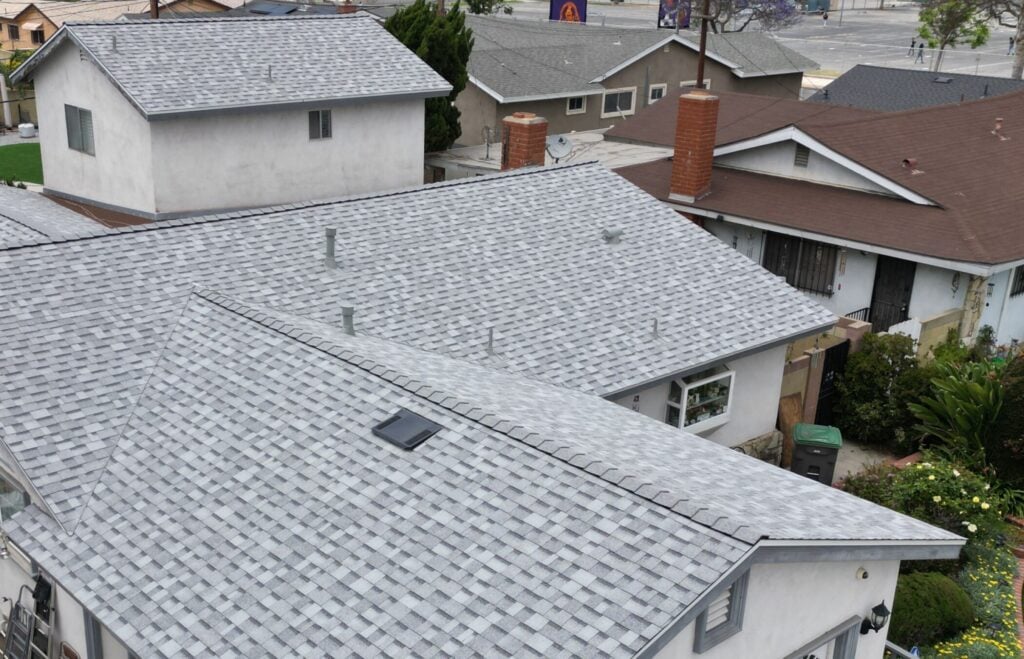Newly installed shingle roof